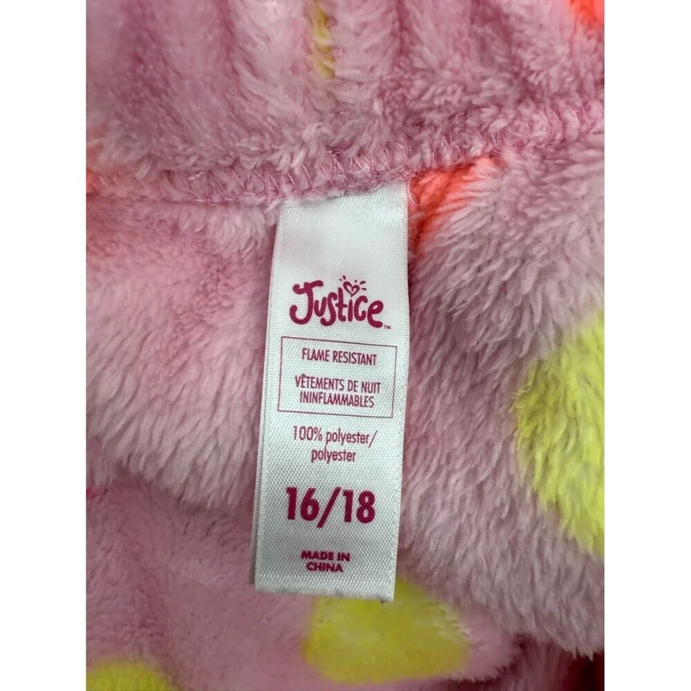 Justice Fleece Pajama Pants with Pink, orange and Neon Polka Dots Comfy lounge